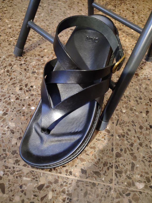 Sandalias planas mujer - Piel negra