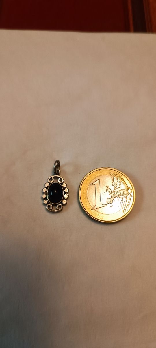 Colgante plata azabache