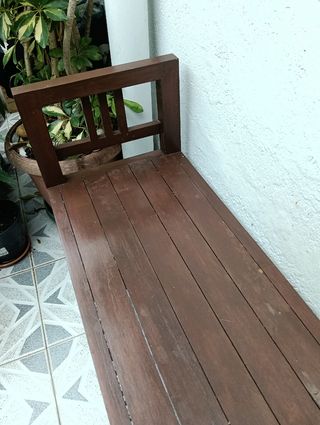Banco madera jardín - marrón 110 ancho 38 fondo
