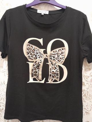 Camiseta BLUOLTRE negra M - leopardo