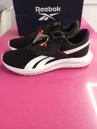 Zapatillas Reebok negras y naranja hombre  rejilla