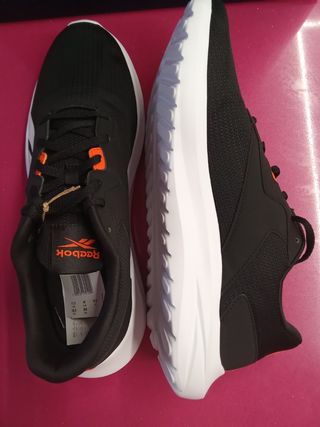 Zapatillas Reebok negras y naranja hombre  rejilla