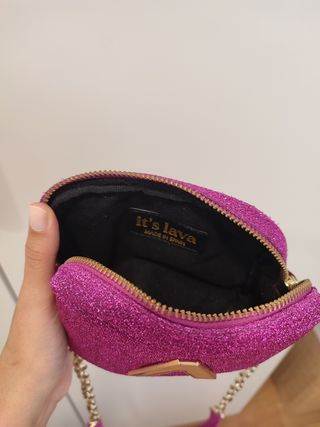 Bolso bandolera rosa glitter de it's lava