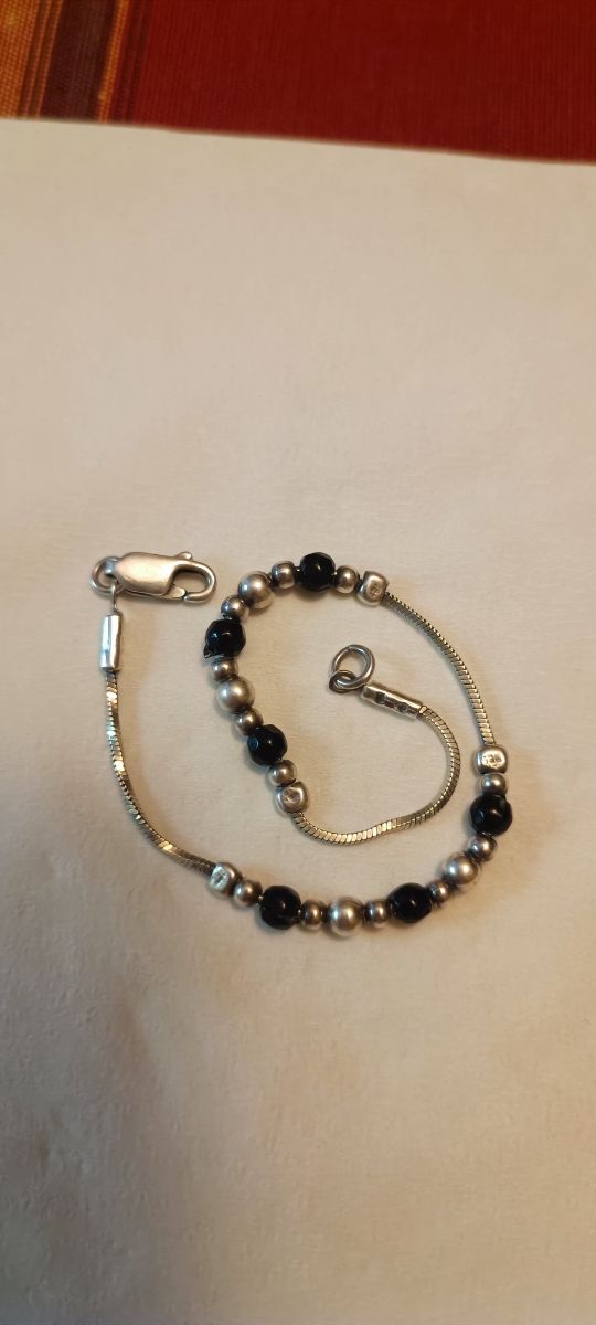Pulsera plata azabache