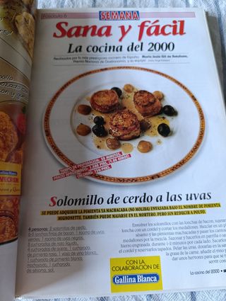 Coleccionable cocina revista semana; libro pasta