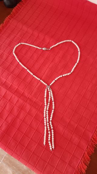 Collar Perlas y Oro blanco 18 kl (750)