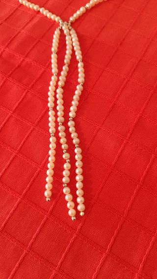 Collar Perlas y Oro blanco 18 kl (750)