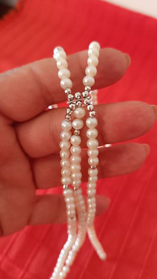 Collar Perlas y Oro blanco 18 kl (750)