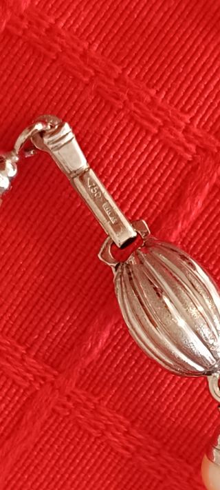 Collar Perlas y Oro blanco 18 kl (750)