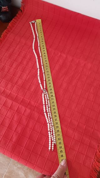 Collar Perlas y Oro blanco 18 kl (750)