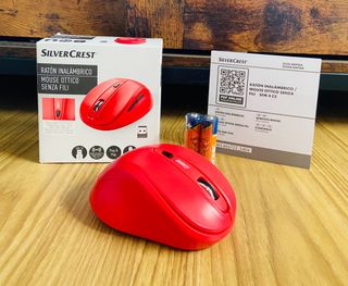 Ratón Inalámbrico Ergonomico Rojo - NUEVO