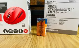 Ratón Inalámbrico Ergonomico Rojo - NUEVO