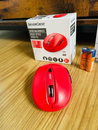 Ratón Inalámbrico Ergonomico Rojo - NUEVO