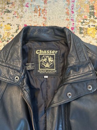 Chaqueta sahariana de piel vintage 