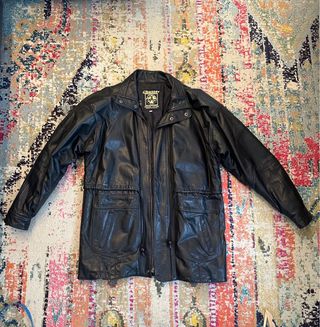 Chaqueta sahariana de piel vintage 