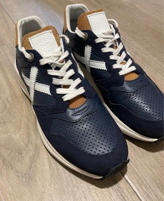 Zapatillas Munich Piel Azul