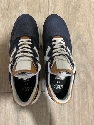 Zapatillas Munich Piel Azul