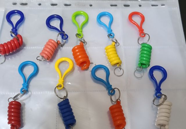 Portachiavi a molla colorati vintage