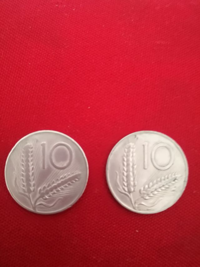 2 Monete Italia 10 Lire 1954