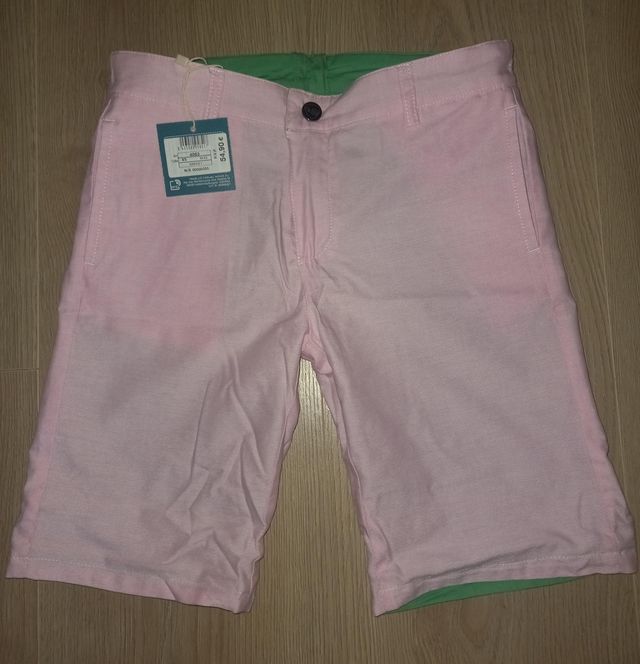 Pantalón corto reversibles verde-rosa