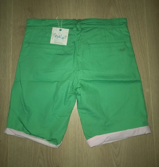 Pantalón corto reversibles verde-rosa