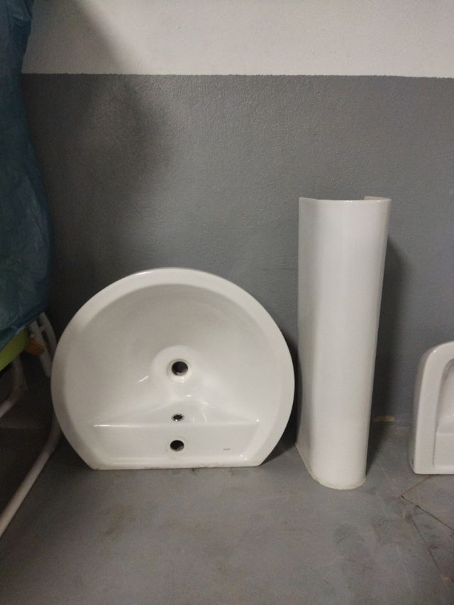 Lavabo porcelana blanco + pedestal