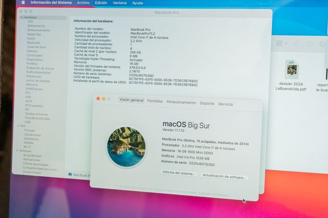 MacBookPro 15" retina i7 4 nucle 16GB RAM 1TB SSD