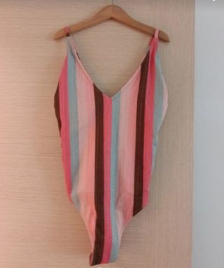 Costume mare intero righe multicolor donna