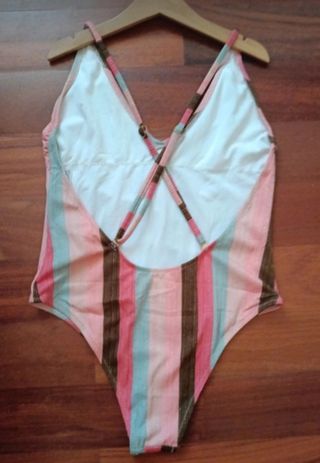Costume mare intero righe multicolor donna
