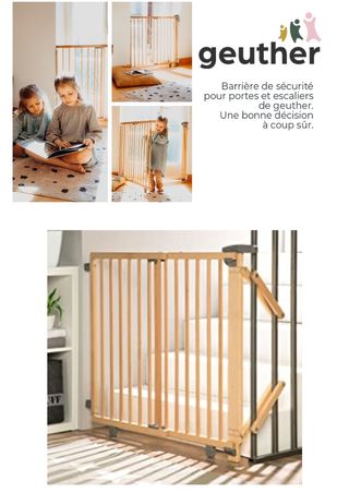 Barrera escalera bebé geuther de madera blanca