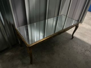 Mesa centro vintage espejo madera