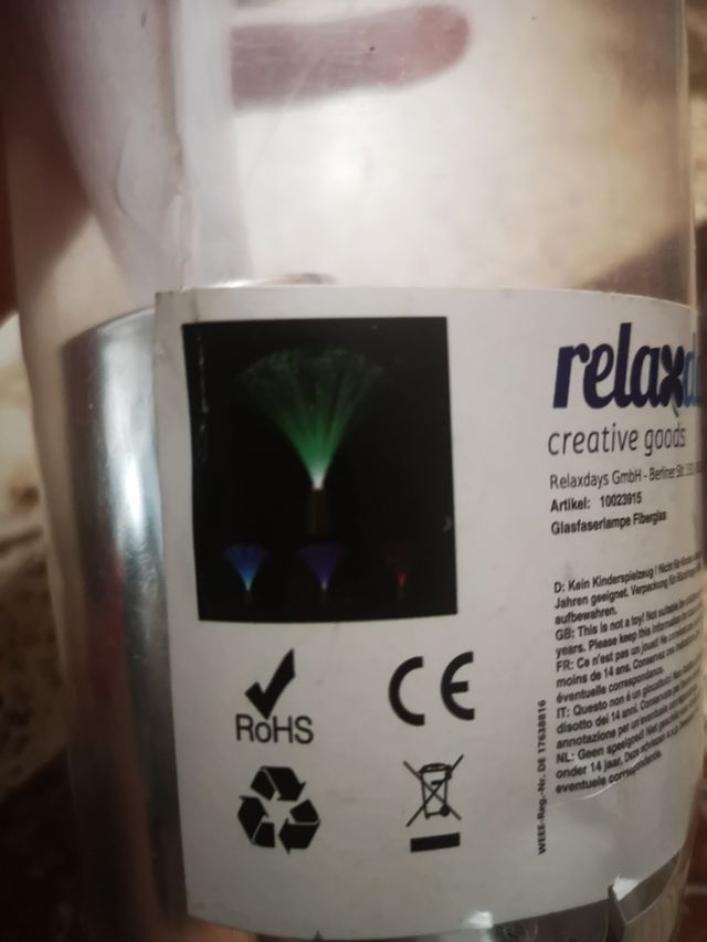 Lámpara fibra óptica Relaxdays