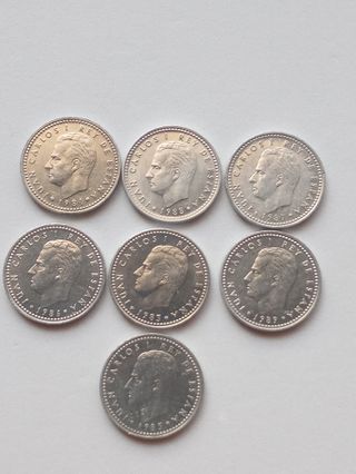 7 MONEDAS DE 1 PTA. (1983-1989) "EBC"