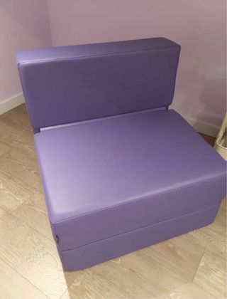 Puf cama plegable morado - Cómodo y elegante