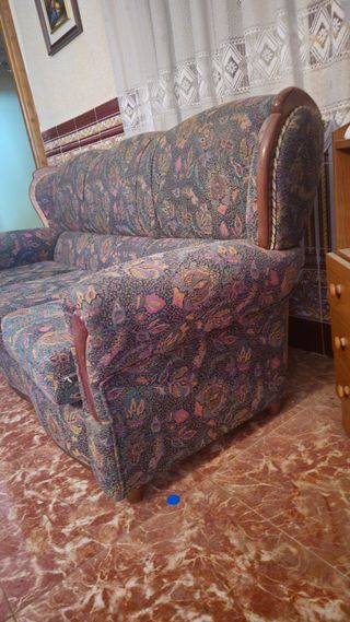 Sofá 3 plazas multicolor y 2 sillones 