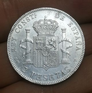 2 PESETAS 1905 ALFONSO XIII PLATA 