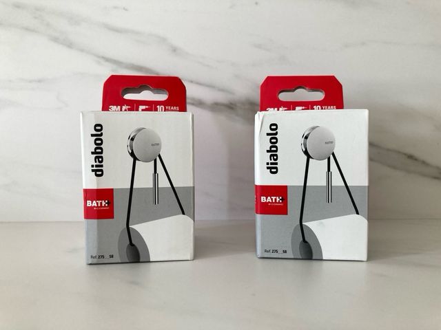 2 Portarrollos adhesivos - Cosmic Diabolo - Blanco