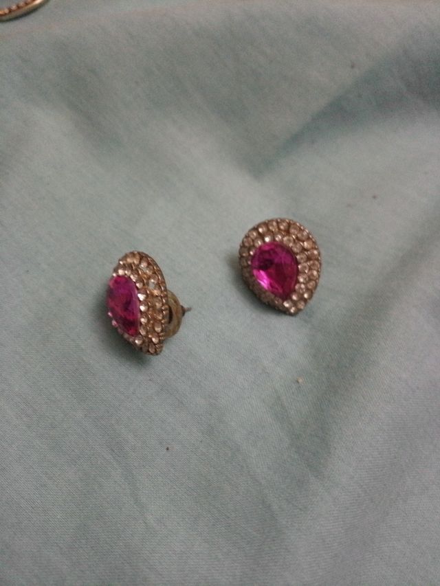 Pendientes con circonitas rosa