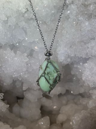 Ciondolo Crisoprasio Gabbia Argento