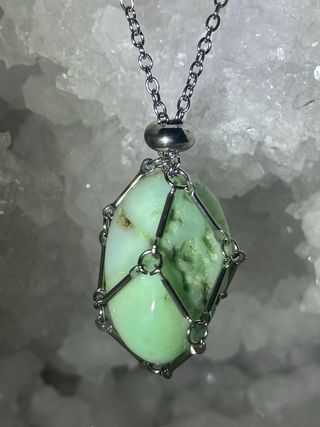 Ciondolo Crisoprasio Gabbia Argento