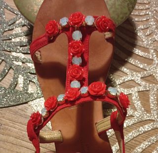 Sandali  rossi, decorati
