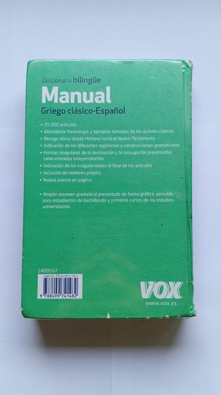 Diccionario de griego clásico-Español.