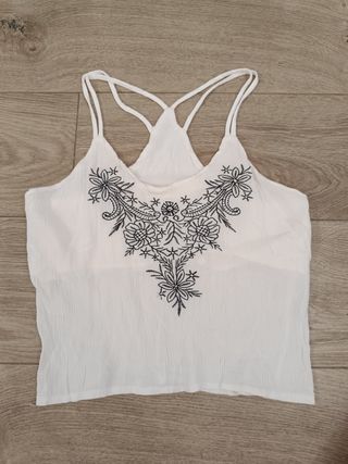 Top blanco tirantes - bordado
