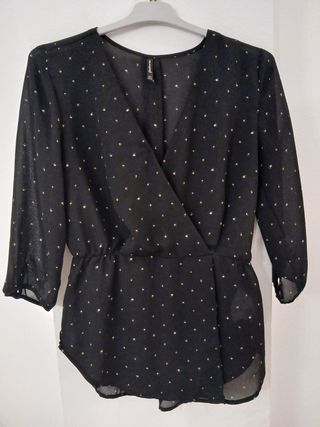 Camisa negra flores - Manga Larga
