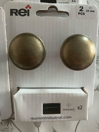 12 Pomos bronce 32 mm REI