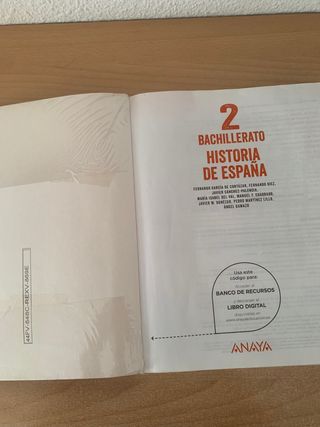 Historia de España Segundo 
de Bachillerato