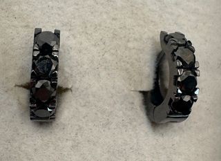 Pendientes aro diamantes negros