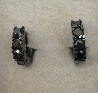 Pendientes aro diamantes negros