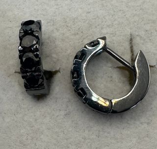Pendientes aro diamantes negros