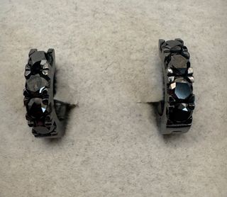 Pendientes aro diamantes negros